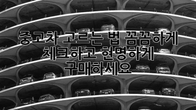 중고차 고르는 법: 꼼꼼하게 체크하고 현명하게 구매하세요!